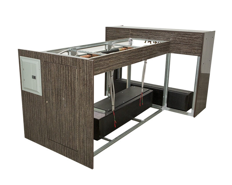 High Mark prefabricated bulkhead built around a commercial washer line